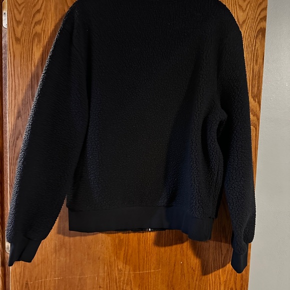 ZYIA Black Fleece Jacket with Leopard Print Accent - Picture 4 of 6